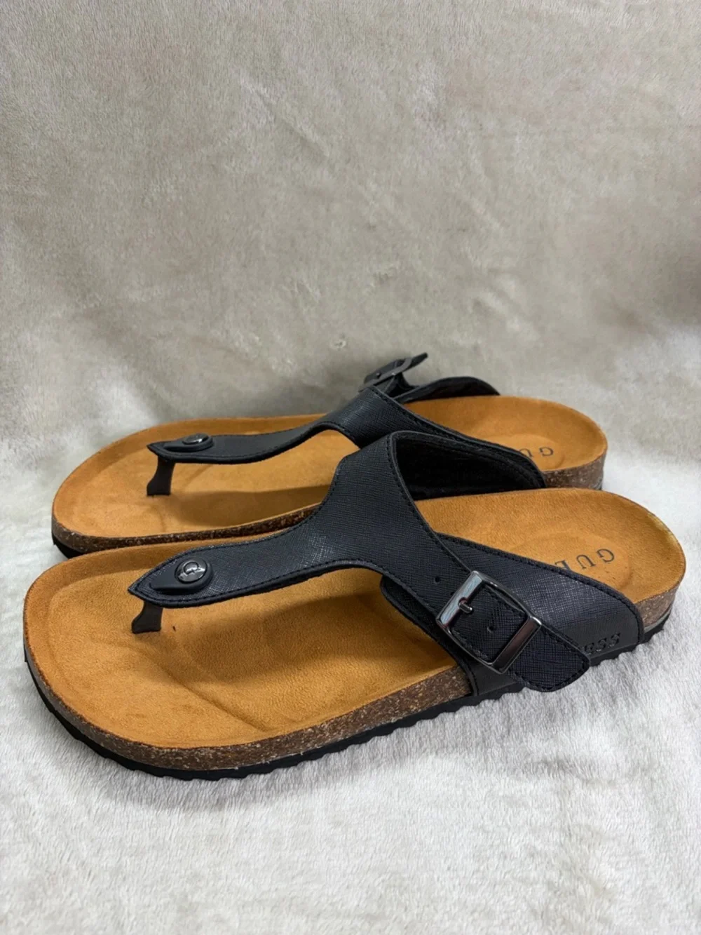 Men Sandal Flip Flop Size 11 Guess Ultra Slide Black Adjustable Summer Chancla